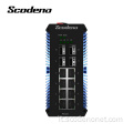 Scodeno IP50 Din Rail Industrial Network Switch 4 SFP 8 Porta Gigabit Ethernet Switch esterno